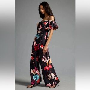 Ranna Gill x Anthropologie off-the-shoulder floral jumpsuit. Small.